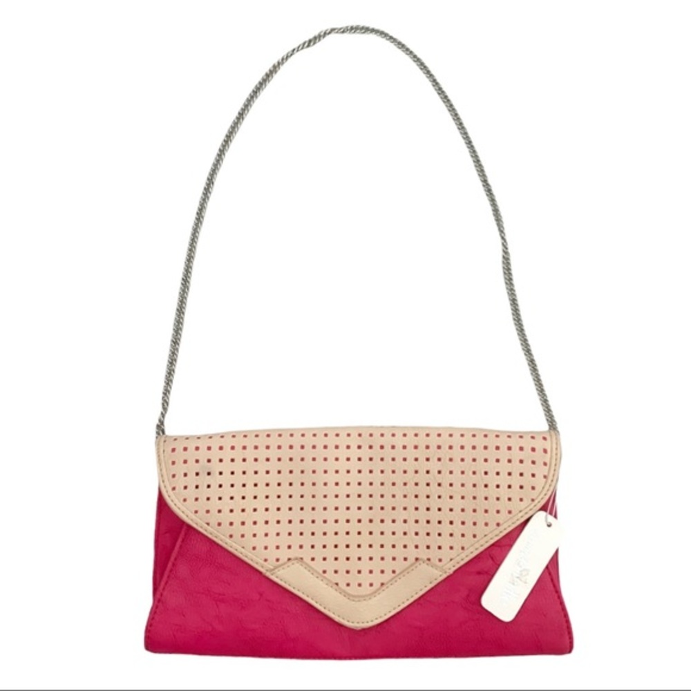 NWT Charming Charlie Yasmin Pink Chain Clutch Purse Women’s